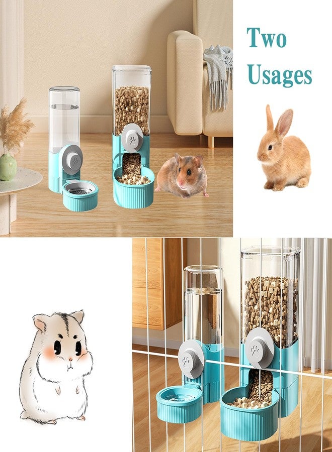 YumSur Hanging Cage Automatic Pet Food Water Dispenser, 41oz Hanging Automatic Food Dispenser, 18oz Pet Water Bottle for Cage Crate, Suitable for Kitten Rabbit Chinchilla Hedgehog Ferret (Blue, 41Oz) - Image 5
